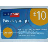 Телефонная карта. Англия.