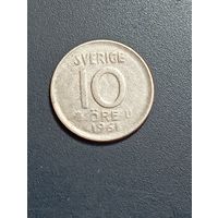 Швеция 10 эре 1961 года .