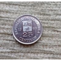 Werty71 Венесуэла 25 сентимо 1989 Блеск