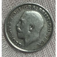 Монета. Великобритания. 1 шиллинг 1915 год. Король Георга V. Серебро