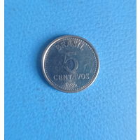 Бразилия 5 сентаво 1986 год