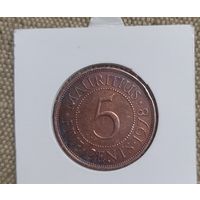 Маврикий 5 центов, 1978