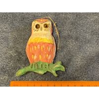 Ёлочная игрушка "Сова" папье маше. Ручная работа.
