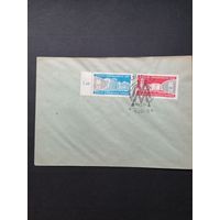 ГДР 1960 Конверт с полной серией марок "Торговая ярмарка в Лейпциге" (спецгашение) Mi.750-751 каталог 1.00 евро