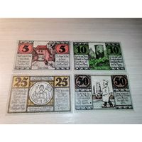 Нотгельды номиналом 5-10-25-50 пфениннгов , 1921 года, город Зальцведель, Германия.