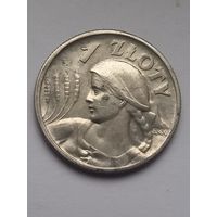 1 злотый 1925 г., Жница , с мц