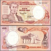 Колумбия 100 песо образца 1986 года UNC p426b