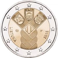 Литва 2 евро 2018 года. "100 лет государствам Балтики". Сторгуй за свою цену, предложи обмен!