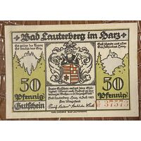 Нотгельд 50 пфеннигов 1921 год. Бад-Лаутерберг,. Веймарская республика