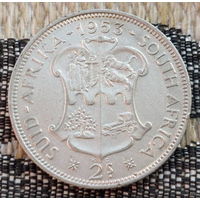 ЮАР 2 шиллинга 1953 года. Королева Елизавета II. Герб. Серебро. Сторгуй за свою цену, предложи обмен! Y