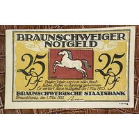 Нотгельд 25 пфеннигов 1921 год. Брауншвейг,. Веймарская республика