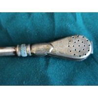 Бомбилья для питья чая-матэ. Серебро, винтаж.