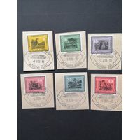 ГДР 1959 Полная серия марок на вырезках "Отечественные птицы" (спецгашение) Mi.698-703 каталог 6.00 евро
