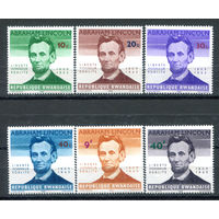 Руанда - 1965г. - Авраам Линкольн - 6 марок - полная серия, MNH [Mi 97-102]. #O-Se-Z-1-10