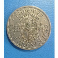 Великобритания 1/2 кроны 1949 год король Георг VI без IND: IMP: