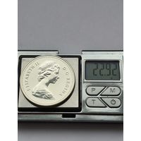 1 доллар Канада 1979 года, 300 лет кораблю "Грифон", Королева Елизавета II (1953 - 2025). Серебро 500. Монета не чищена. L45575.