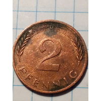 2 пфеннига Германия 1978 D