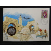 Тунис 5 миллимов 1983 г конверт первого дня КПД