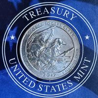 США 25 центов 2017 г. (P). Национальный исторический парк им. Дж.Р.Кларка, штат Индиана