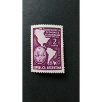 АРГЕНТИНА\129с\ 1957 Карта парусник. Герб. Авиапочта MNH