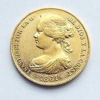 100 реалов Испания 1861г.