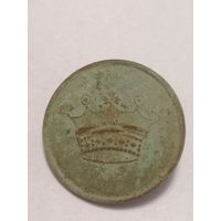 Огромная старая пуговица с короной