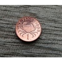 Werty71 Гернси 1 пенни 1998 Большой (сумчатый) краб Блеск