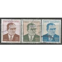 Турция. Кемаль Ататюрк. Первый президент. 1971г. Mi#2216-18. Серия.