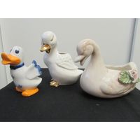 Фигурки Статуэтки Вазы Птицы Птички Фарфор Керамика Клейма ЛФЗ ГДР Коллекция Попугай Чайка Уточки мандаринки Синица Воробей Курочка Петух Лебедь