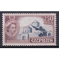 184a.BrK. Великобритания. Колонии. Кипр. Елизавета II. Местные мотивы. 1955 г. 250M. Mi.#176.