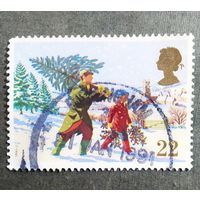 Марка Великобритания 1990 год Рождество