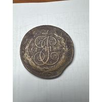 5 копеек 1788 год, ММ, перечекан