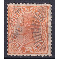 7.Aust. Великобритания. Австралийские штаты. Квинсленд. Виктория. Стандарт. 1890/94 гг. 1p. Mi.#72.