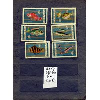 ВЬЕТНАМ, 1967,  Рыбы, серия 6м, гашен