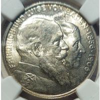 2 марки 1906 Баден MS-65 NGC