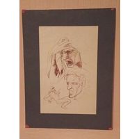 Картина А. Исачев, тушь, бумага.1985г. каталожная