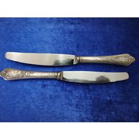 Серебряные столовые ножи, интересного дизайна. Цена за единицу. Серебро. СССР.