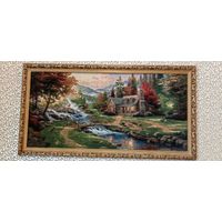 Гобелен из Европы в багетной рамке 130x70