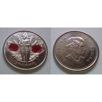 Канада, 25 центов 2010 (65 лет победе во Второй Мировой войне)