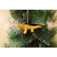 Ёлочная игрушка папье-маше, "Ящерица".