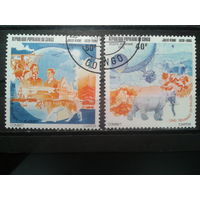 Конго (Браззавиль), 1975. 70 лет со дня смерти Жюль Верна. Иллюстрации к книгам,  полная серия. Mi-2,0 евро гаш.