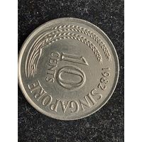 10 центов сингапур 1982