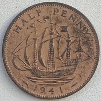 Великобритания 1/2 пенни 1941 г.