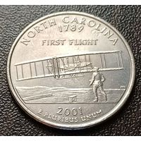 США 1/4 доллара, 2001 Квотер штата Северная Каролина    D    ( 1-4-6 )