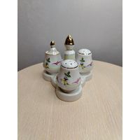 Все лоты с 1 Рубля. Форфоровый набор, соль-горьчица-перец. Сольничка. Добрушский форфоровый завод.