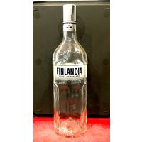 Бутылка от Водки FINLANDIA * ФИНЛЯНДИЯ * с Пробкой * без Дозатора * объём 1 литр * высота 32.5 см * диаметр 8.5 см * (1)