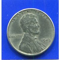 США 1 цент 1943 , Стальной цент