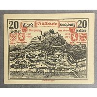 Нотгельды Австрия Зальцбург 20 геллеров 1920 год