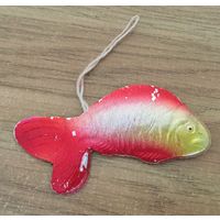Игрушка ёлочная Золотая рыбка, картон. СССР