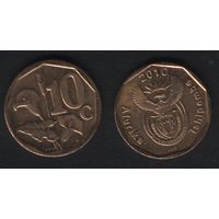 Южная Африка (ЮАР) km494 10 центов 2010 год (обращ) (_брак(om1(4(2 мал.поворот ТОРГ